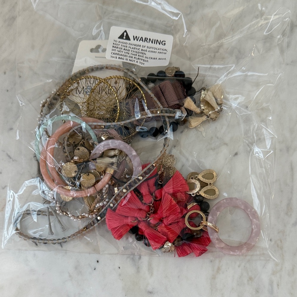 Assorted Jewelry Set with Pink and Gold Accents